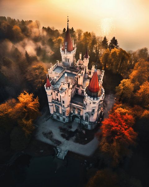 Märchenschloss von oben von fernlichtsicht