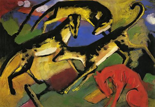Franz Marc - Playing dogs by Peter Balan