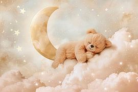 Sleeping bear on clouds by Poster Art Shop