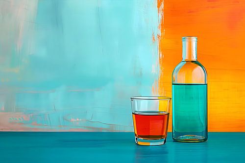 verre à alcool coloré