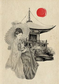 Geisha im Garten von Lucia