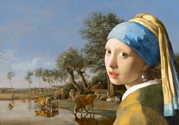 Das Mädchen mit dem Perlenohrring & Die spiegelnde Kuh von Eigenwijze Fotografie