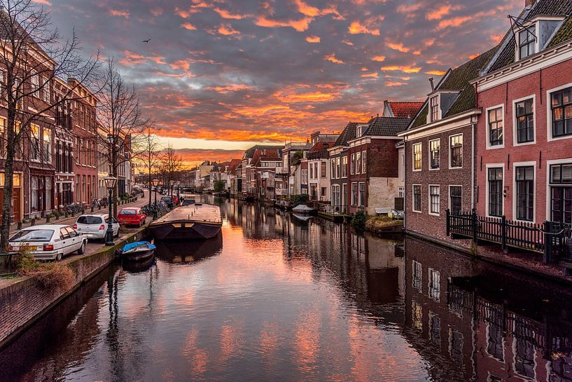 Leiden - Sunrise seen from the goose bridge (0096) by Reezyard
