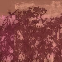 Wild flowers in chocolate brown on light terra.