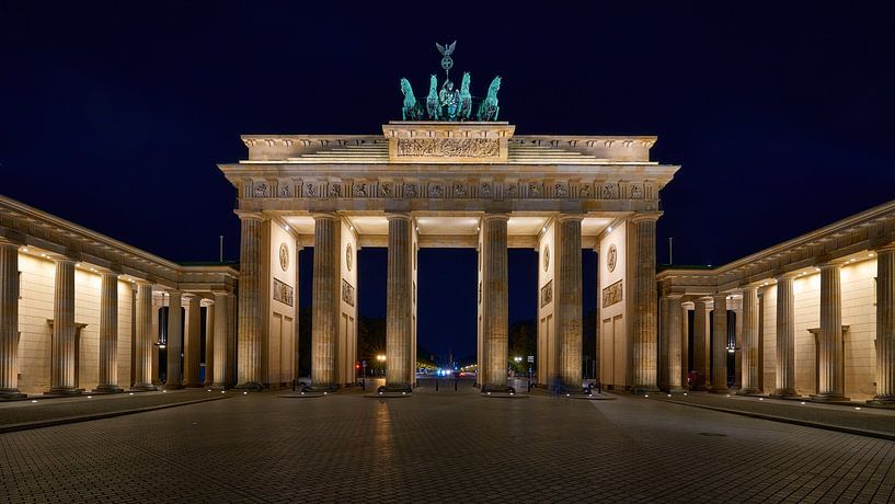 Nachtopname Brandenburger Tor van Jenco van Zalk