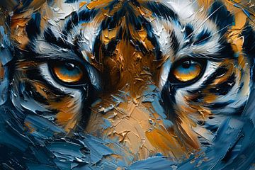 Blik van de Oerkrach - tijger - intens - close-up van Eva Lee