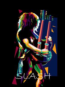 Geweldige Amerikaanse gitarist in pop-art poster van miru arts