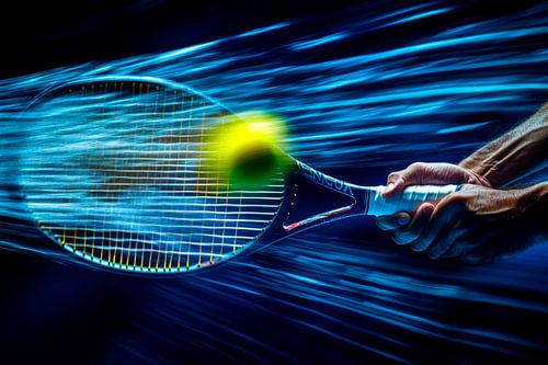 Snelle tennisservice in het spel