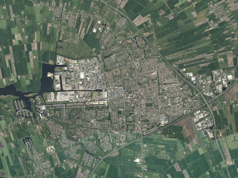 Aerial photo of Drachten by Maps Are Art