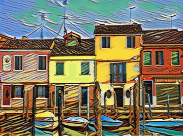 Farbenfrohe Häuser in Venedig von Conte Monfrey
