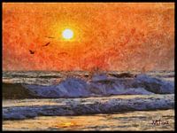 Glorende Zon aan het Strand