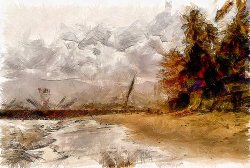 Impressies van strandscènes