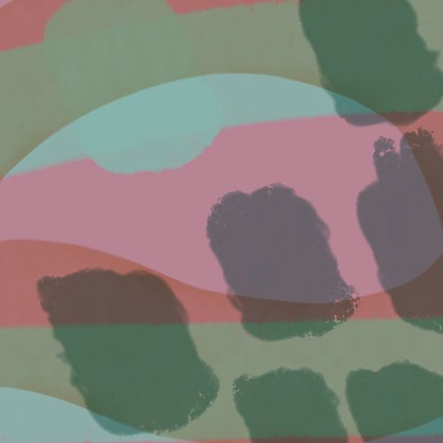 Neutrale pastelkleuren. Groen, paars, roze.