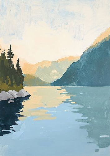 Meer Natuur Minimalistisch Bergen