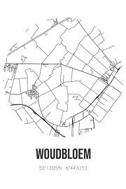 Woudbloem (Groningen) | Karte | Schwarz und Weiß