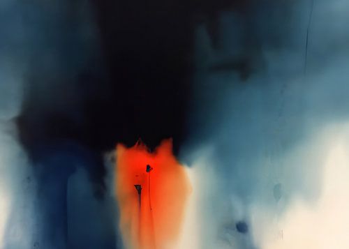 Modern abstract in blue and orange