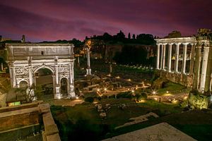 Rome - Forum romain de nuit