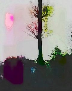 Moderne Winter Wald Landschaft Abstrakt