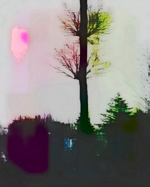 Modern Winter Forest Landscape Abstract by Mad Dog Art