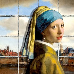 Meisje met de Parel - Gezicht op Delft von Marja van den Hurk