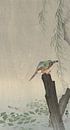 Eisvogel auf Baumstamm von Ohara Koson von Gave Meesters Miniaturansicht