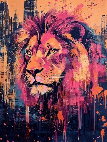 Pop-Art lion: King of New York