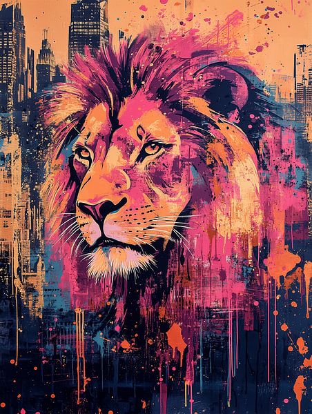 Pop-Art lion: King of New York by Gehaaid.design
