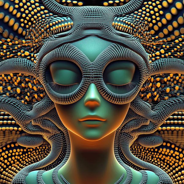 Alien with reptile skin by Ton Kuijpers