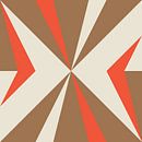 Retro geometry  with triangles in Bauhaus style in brown and orange by Dina Dankers thumbnail