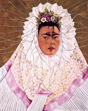 Frida, Zelfportret als Tehuana of Diego in mijn gedachten, 1943 van Atelier Liesjes