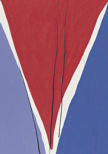 Abstracte geometrie in rood en blauw