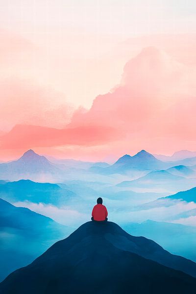 Mountain landscape at dawn by Poster Art Shop