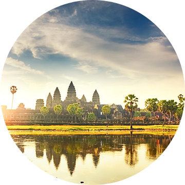 Zonsopgang Panorama bij Angkor Wat van Erwin Lodder