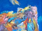 Abstract landschap met kleur explosie - Hans Sturris - Acryl op doek van Galerie Ringoot thumbnail