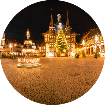 Panorama Wernigerode kerstmarkt van Oliver Henze
