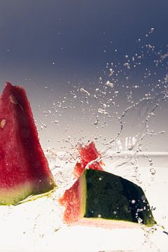 Wassermelone fällt in Wasser 2 von Marc Heiligenstein