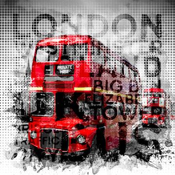 Grafische kunst LONDEN WESTMINSTER Busse | Typografie  van Melanie Viola