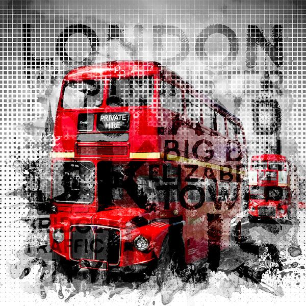 Graphic Art LONDON WESTMINSTER Busse | Typografie  von Melanie Viola