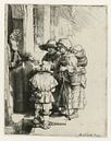 Rembrandt van Rijn, un joueur de vielle à roue aveugle avec sa famille, reçoit un polycopié. par Ed z'n Schets Aperçu