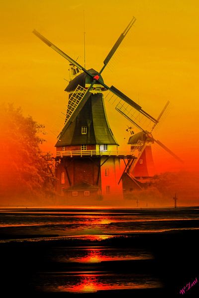 Greetsiel Windmühlen von Walter Zettl