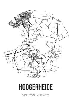 Hoogerheide (Noord-Brabant) | Karte | Schwarz und Weiß von Rezona