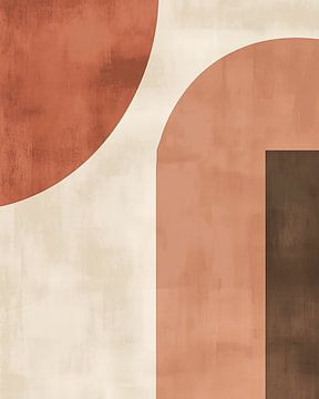 Minimalistische Geometrie in Aardetinten van Thea