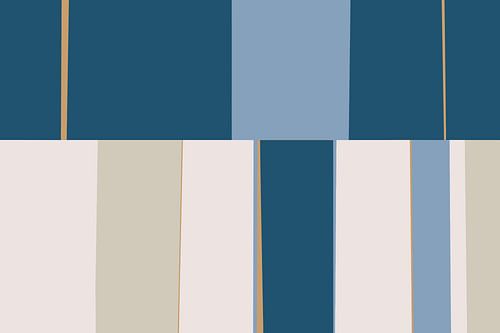 Mozaïek Blauw H2 | Geometrische Colorblocking