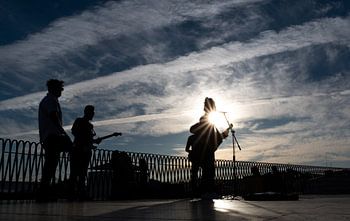 Straat artiesten in Lissabon