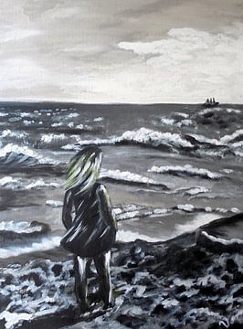 Girl on the beach van Vera Markgraf