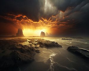 Düstere Stunde am Meer
