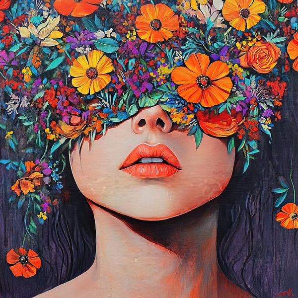 Flowers Face by Eye catching paintings