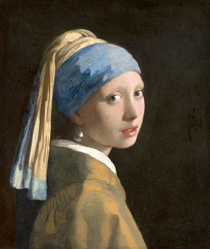 Meisje met de parel (in spiegelbeeld) - Johannes Vermeer
