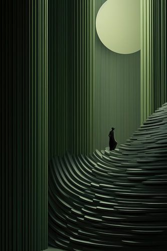 Olijf Groene Abstractie in de Moderne Kunst