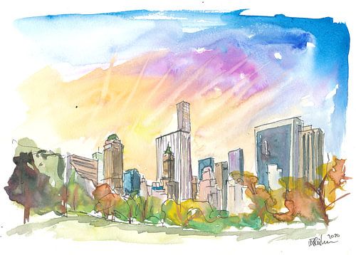 Später Nachmittag im Central Park New York City